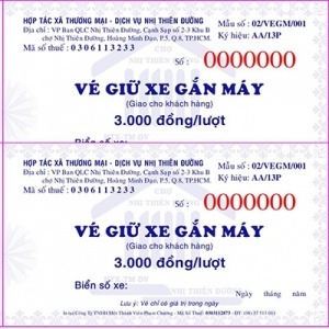 IN PHIẾU GIỮ XE - CUỐN ODER